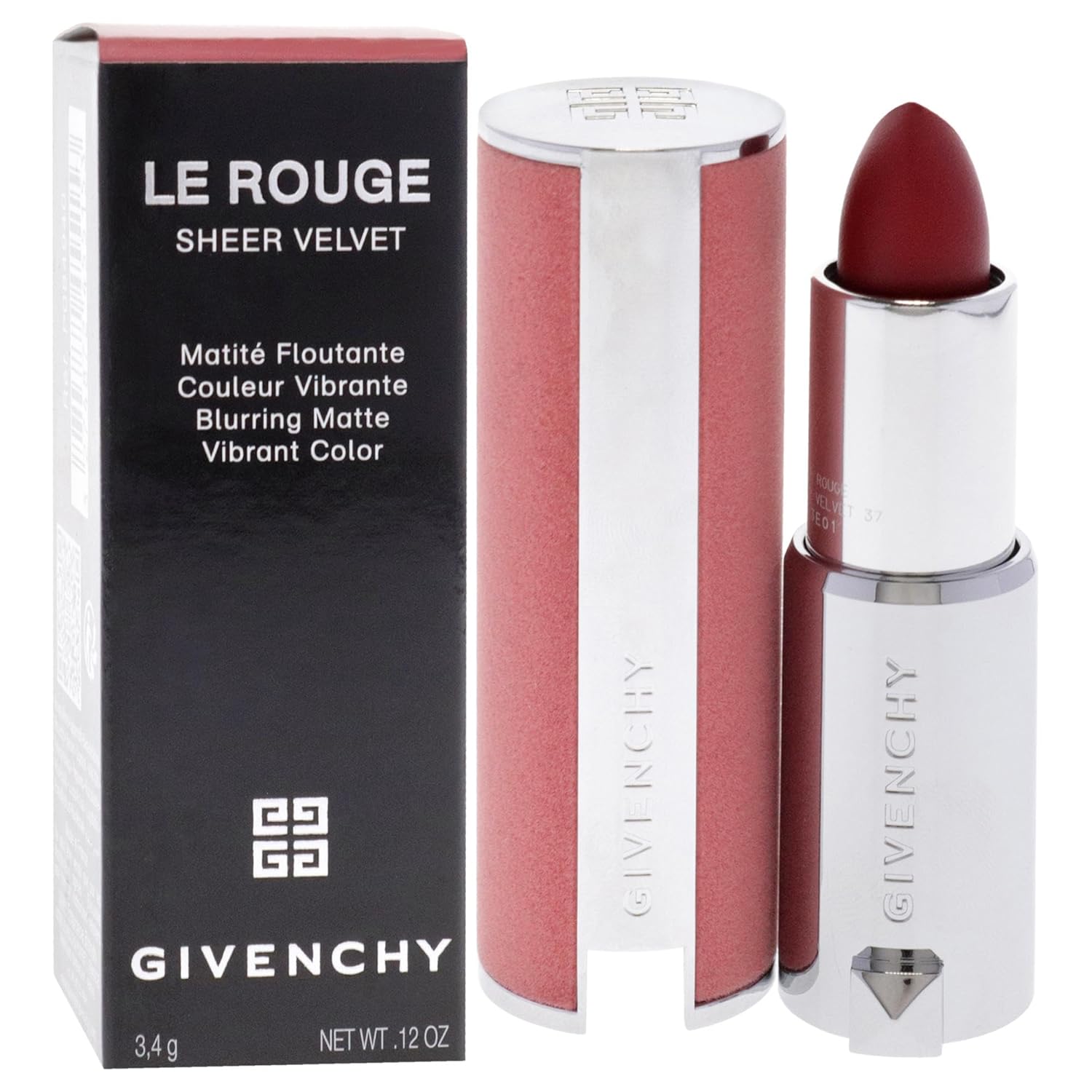 Le Rouge Sheer Velvet Matte Lipstick - N37 Rouge Graine by Givenchy for Women - 0.11 oz Lipstick - Image 3