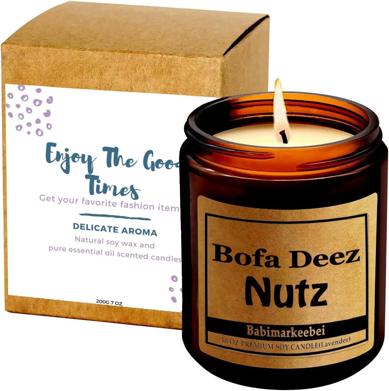BabimarkeebeiBofa Deez Nutz Funny Lavender Scented Candle Double Pour 8 Ounce 40 Hour Burn Time