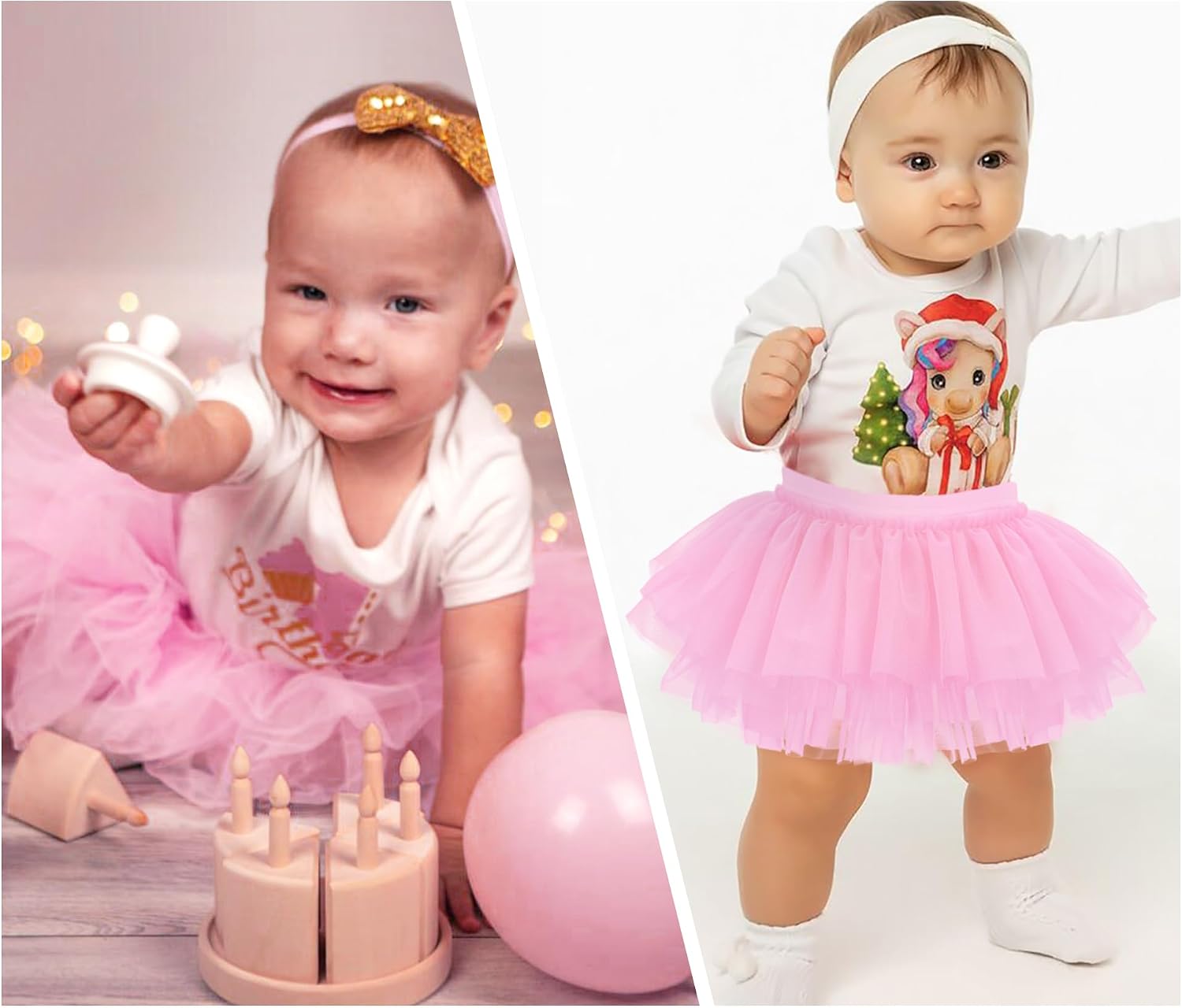 Toddler Baby Girls Soft Tutu Skirt Skort with Diaper Cover for Baby Infant Kids Princess Tutu Skirt 0-4 T