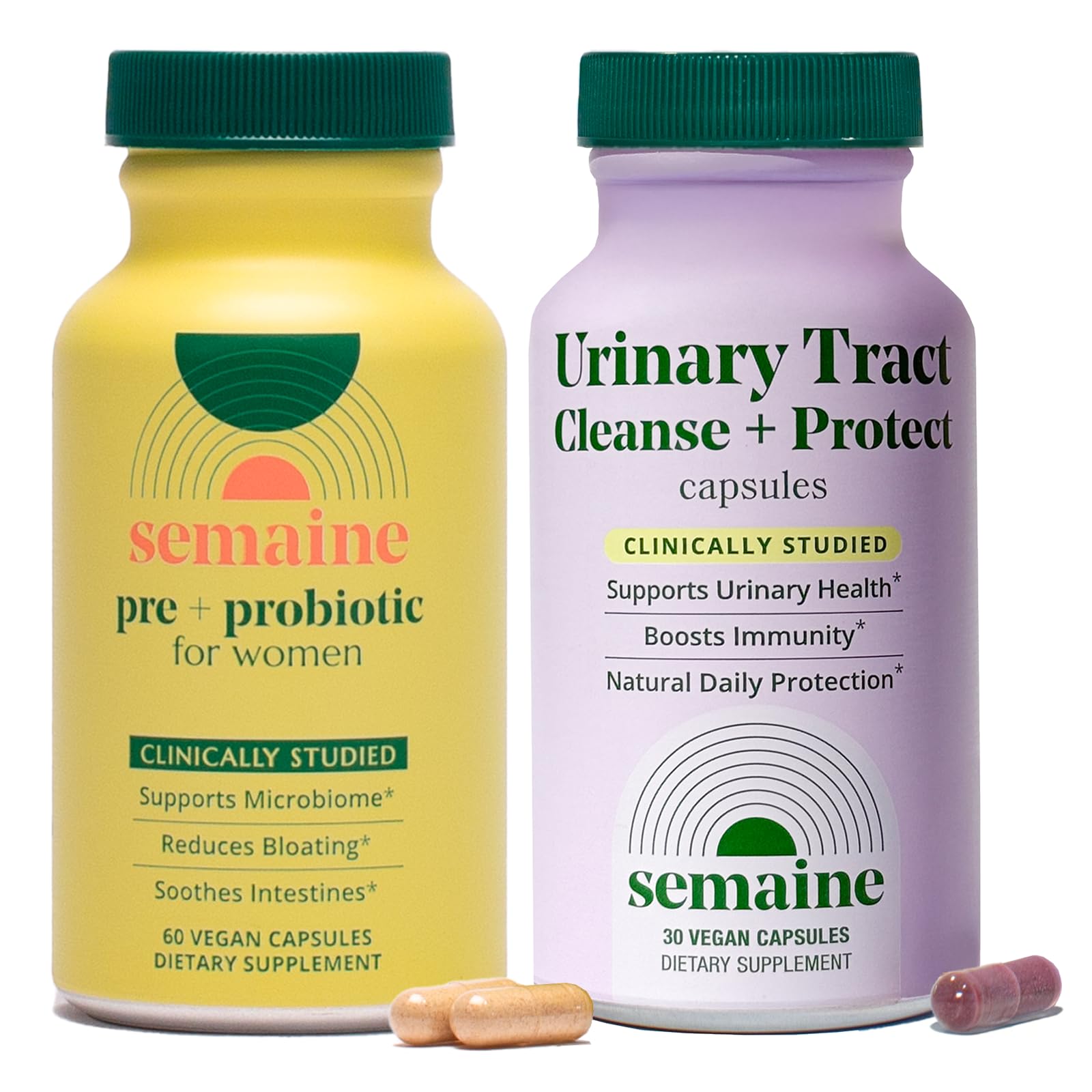 Semaine Urinary Tract &amp; Gut Bundle for Women, Bladder Comfort + Gut Health Support, Clinically-Studied Ingredients (90 ct)