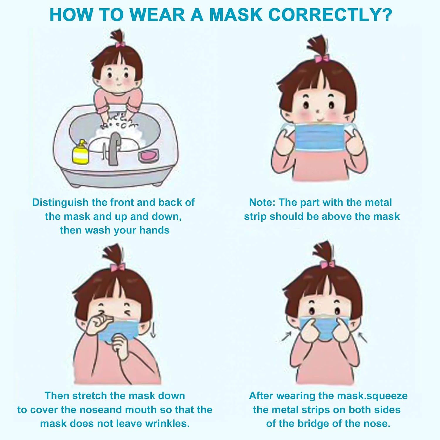 Disposable Face Masks with Elastic Ear Loop, 3 Ply Breathable and Comfortable for Blocking Dust Air Pollution Dust Protection (50pcs)
