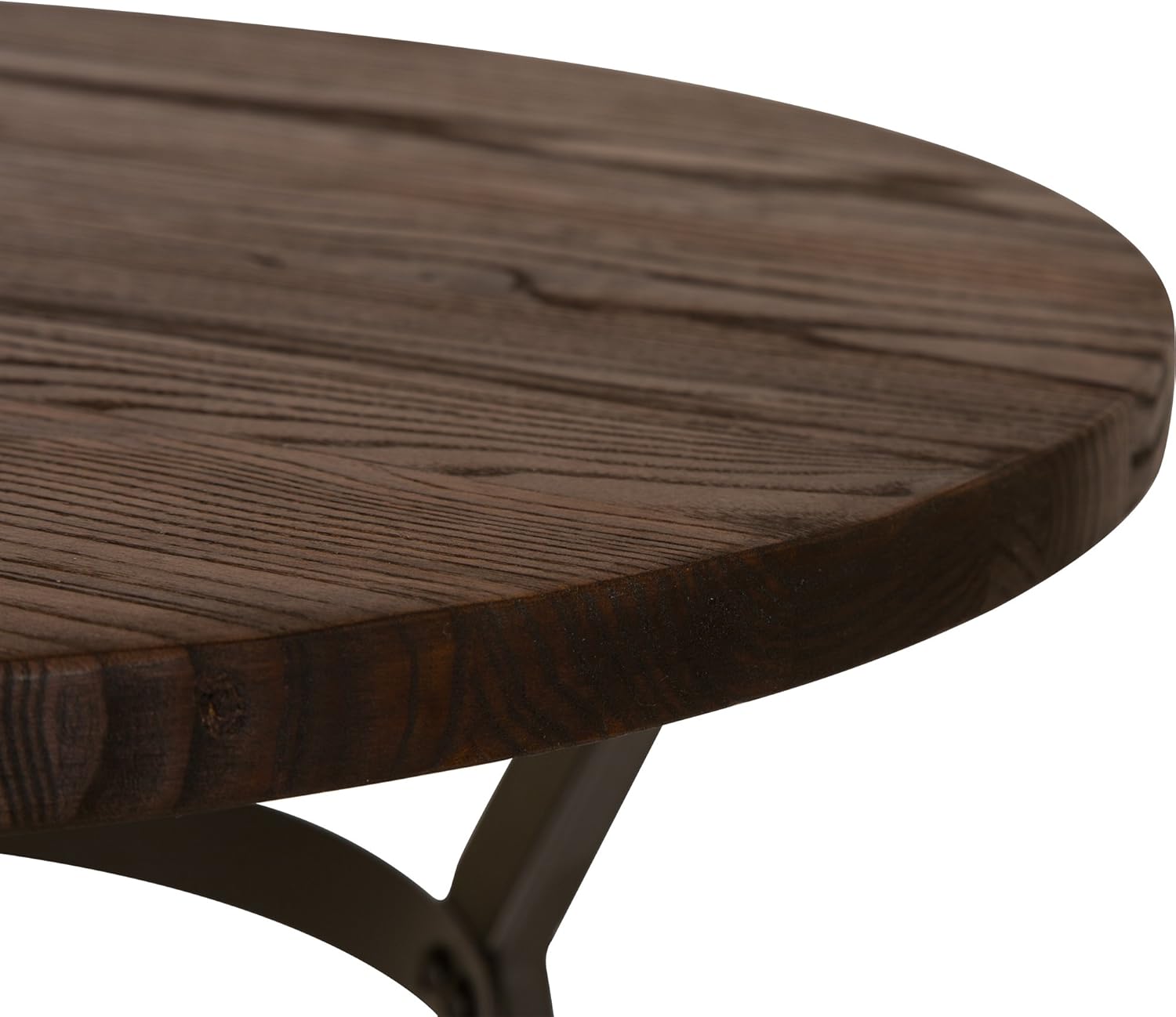 Glitzhome Rustic Steel Bar Table Round Wood Top Dining Room Pub Table Furnitur : Home & Kitchen