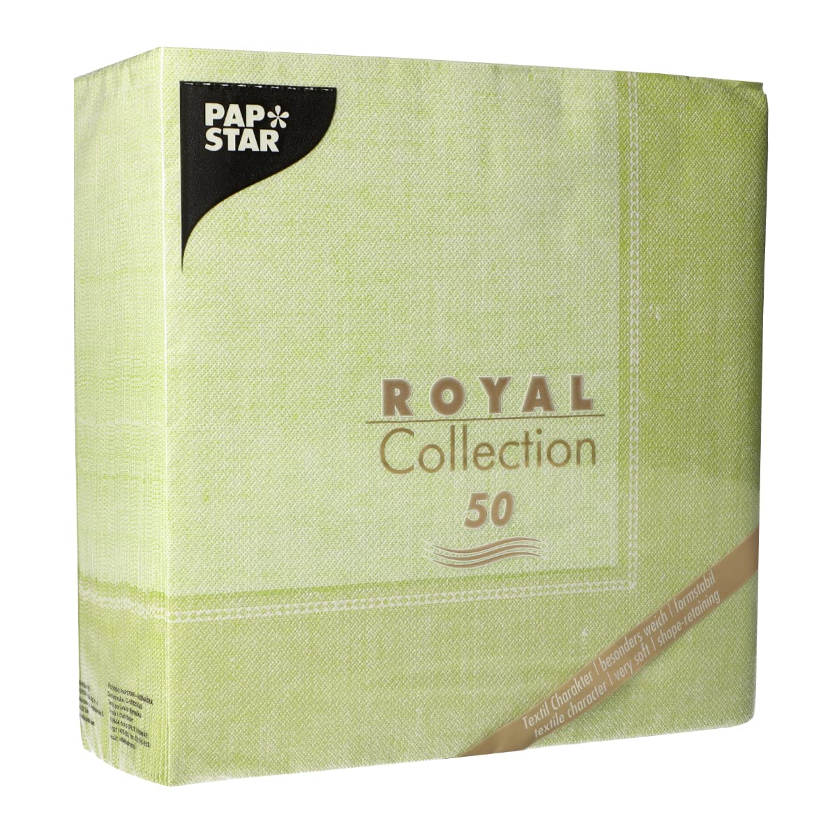 50 Napkins Royal Collection 1/4 Fold 40 cm x 40 cm Light Green Linum