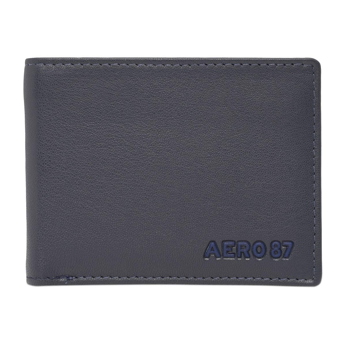 Aeropostale Men’s SLIMFOLD Wallet Malibu – Navy | Debossed Buff Leather | Ultra-Slim Profile | Ideal for Gifting