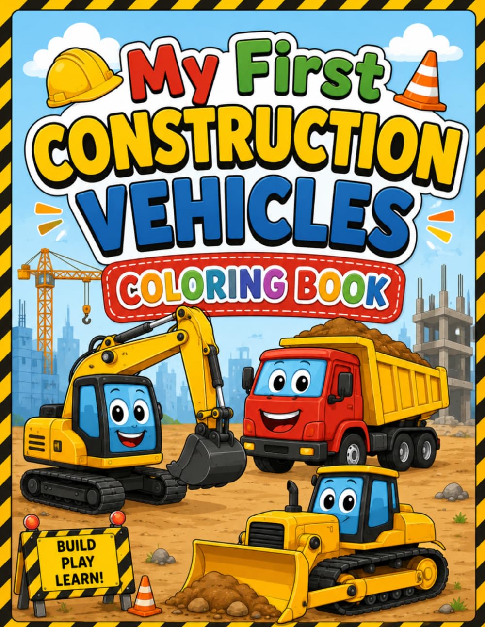 My First Construction Vehicles Coloring Book