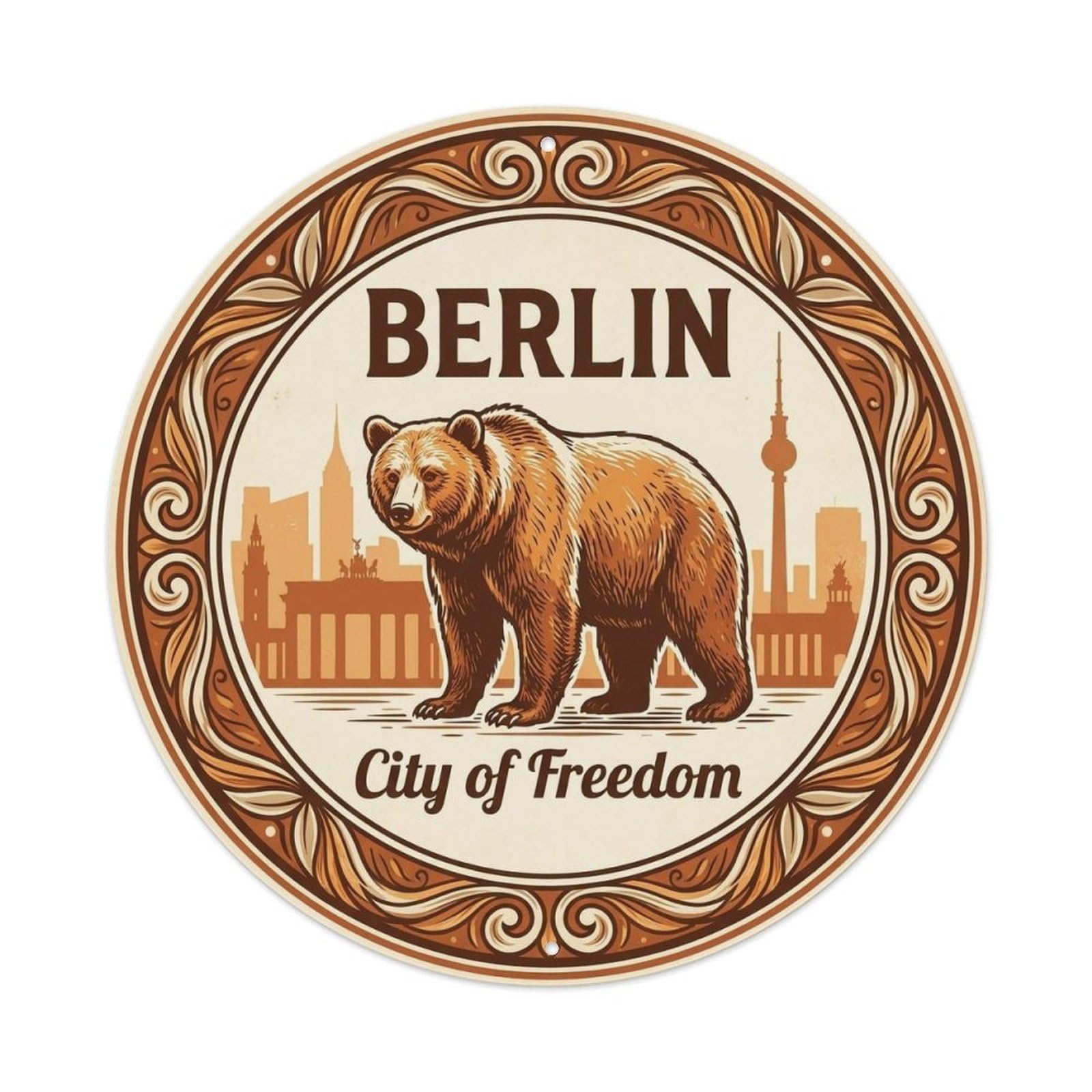 Vintage Travel Berlin Germany Emblem 1 Metal Tin Sign