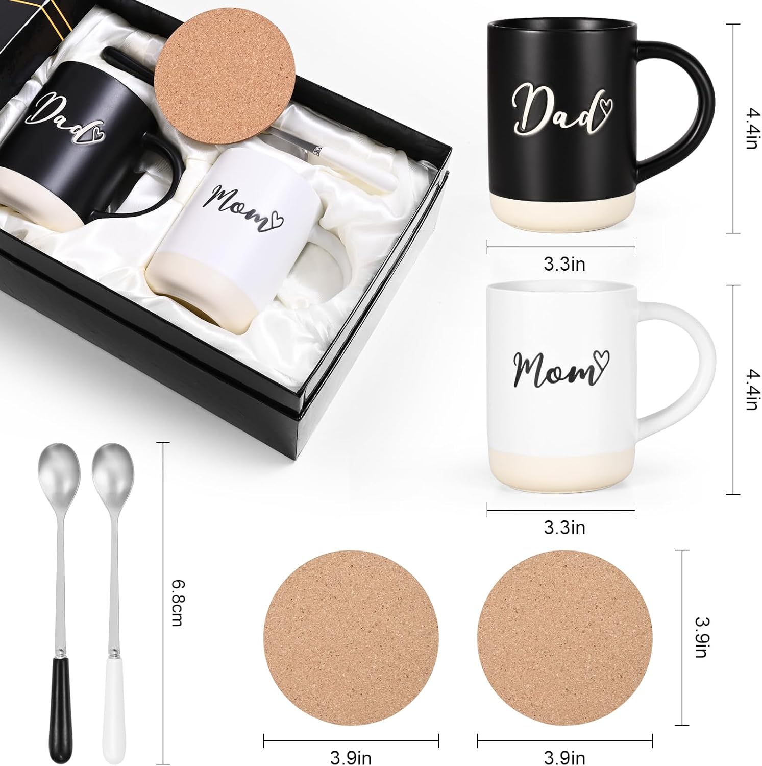 YHRJWN Mom and Dad Gifts, Mom and Dad Mugs, Christmas Gift for Parents from Daughter Son, New Parents Gifts for Couples, 16 Oz - Image 7