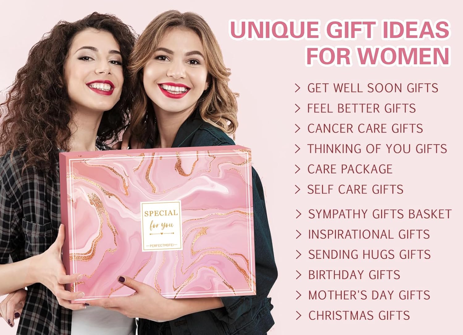 Birthday Gifts for Women Self Care Package, Get Well Soon Gift Baskets for Women Spa Gifts Set, Unique Thinking of You Inspirational Sympathy Gift Baskets for Mom Best Friend Sister Wife Her (Pink) - Image 5