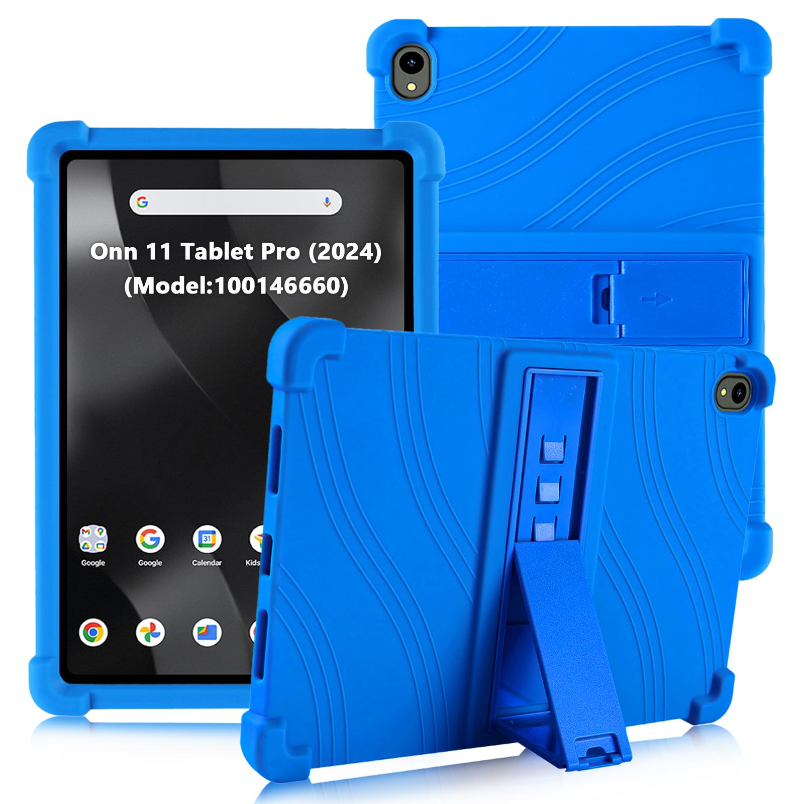 ATOOZ for Walmart Onn.11 Tablet Pro Case 2024 (Model:100146660),Silicone Kids Case for Onn 11 inch Tablet Pro Gen 4 with Stand (Blue)