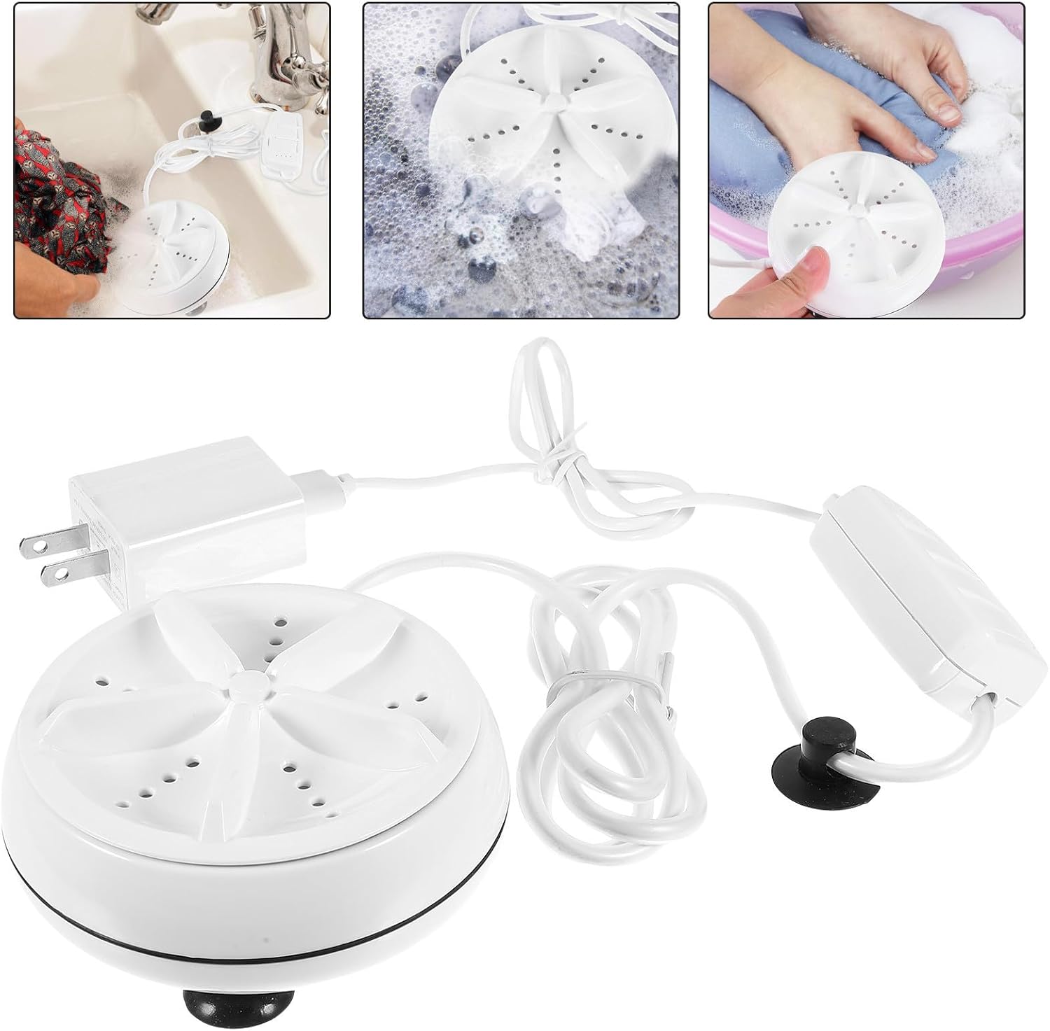 Toddmomy Portable Mini Turbine Washing Machine with Low Power Consumption with Abs Resin Material, Compact Travel Washer for Socks and Clothes Suitable for Business Trips and Travel