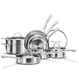 Stainless Steel Cookware Set,Tir-Ply Pots and Pans Set,13 Pcs Stainless Steel Induction Kitchen Cookware Sets,PFOA Free, Frying Pans,Saucepans,Saute Pan & Stock Tagine Pot,Compatible with All Cooktops