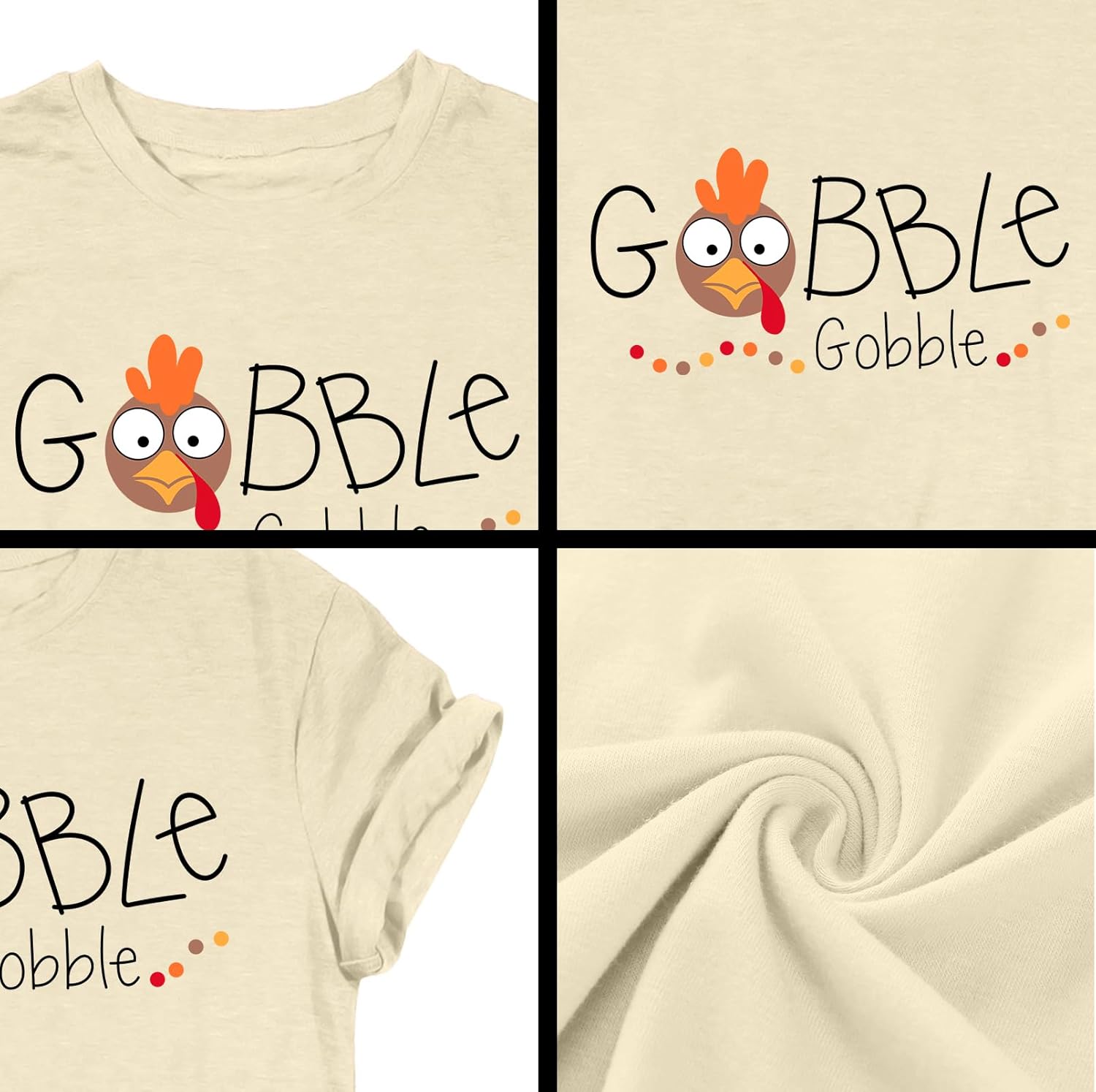 Plus Size Thanksgiving Shirts for Women Gobble Till You Wobble Shirt Turkey Tshirt Thankful Tops - Image 5