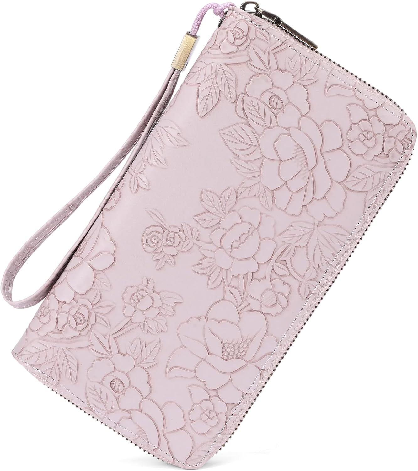 SENDEFN Women's Wallet RFID Blocking Leather Zip Around Wallet Large Capacity Long Purse Credit Card Holder with Wristlet