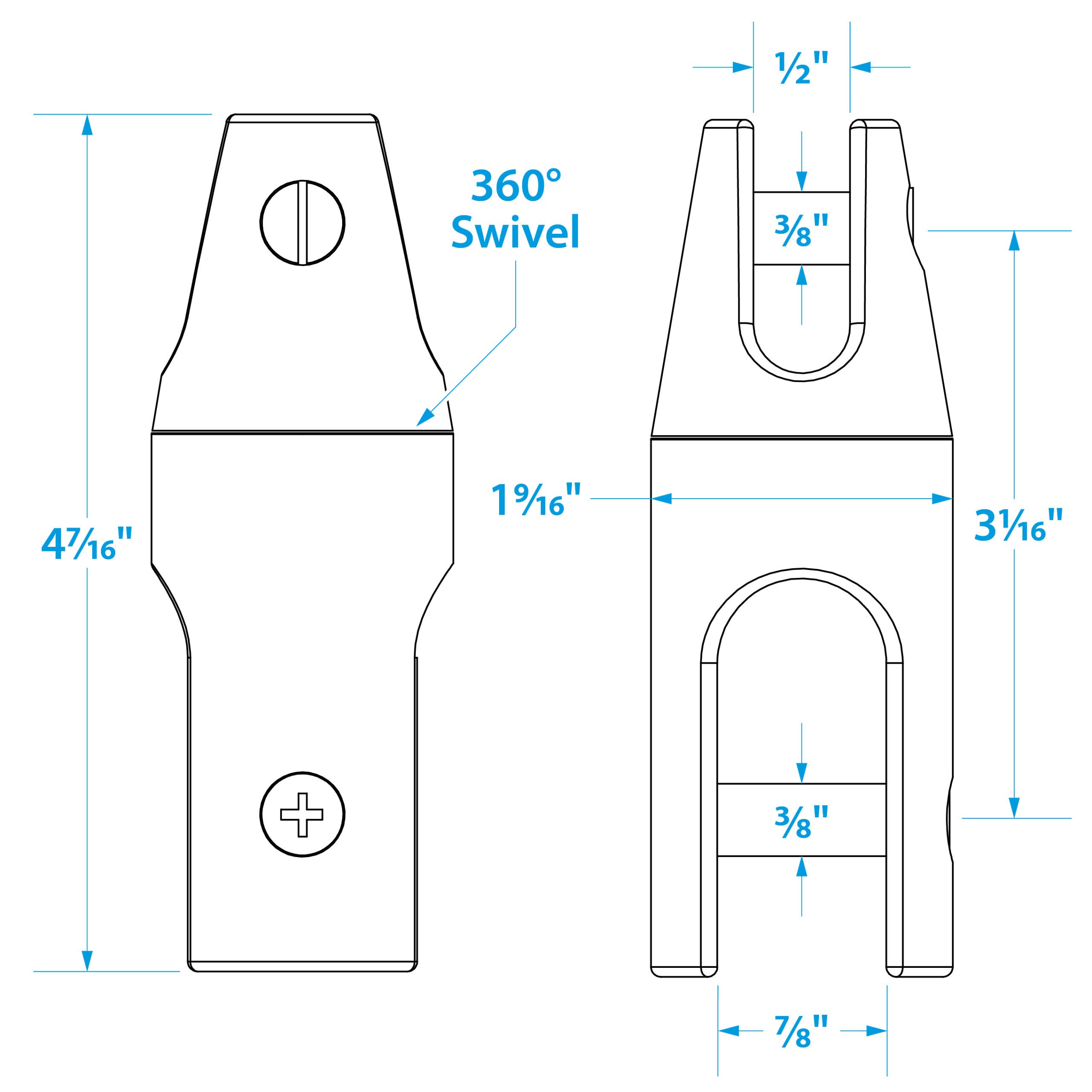 Seachoice 50 – 44511/rangs ancre en inox, 117 mm