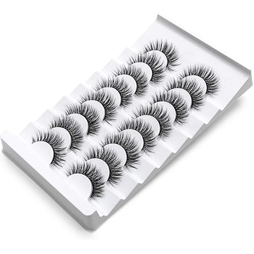 DYSILK Mink Lashes Fluffy Eyelashes - Strip Lashes False Lashes 8 Pairs 6D Lashes Faux Mink Eyelashes Fluffy Natural Look False Eyelashes Long Lashes Pack Mink Lashes Soft Reusable Eye Lashes