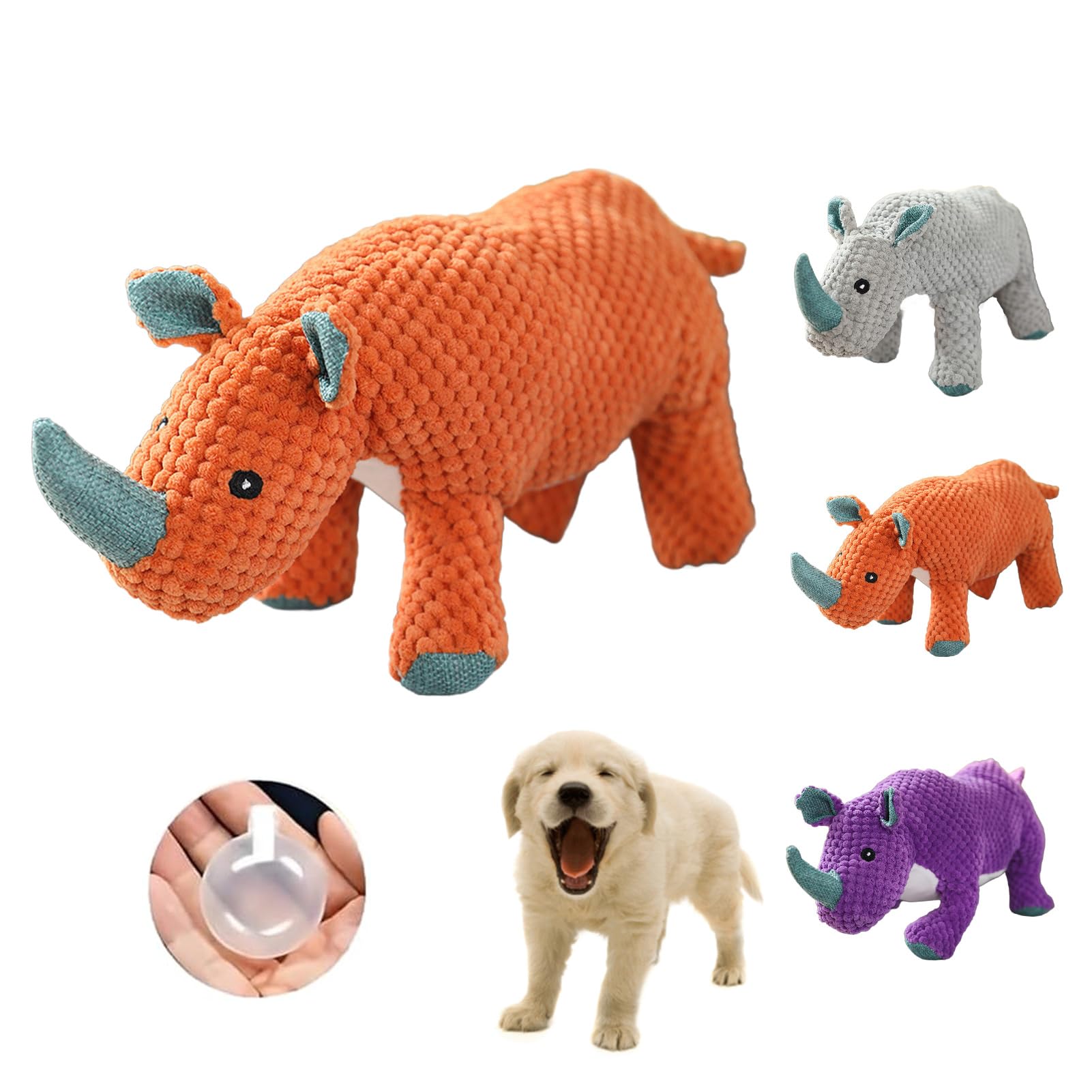 fjaldjfu Durachew Designed for Strong Chewers, Wowpetsmart Invincible Chewanimals, Wowpetsmart for Heavy Chewers, Durachew Designed Indestructible Dog Toys for Strong Dog Chewers (Rhino-C)