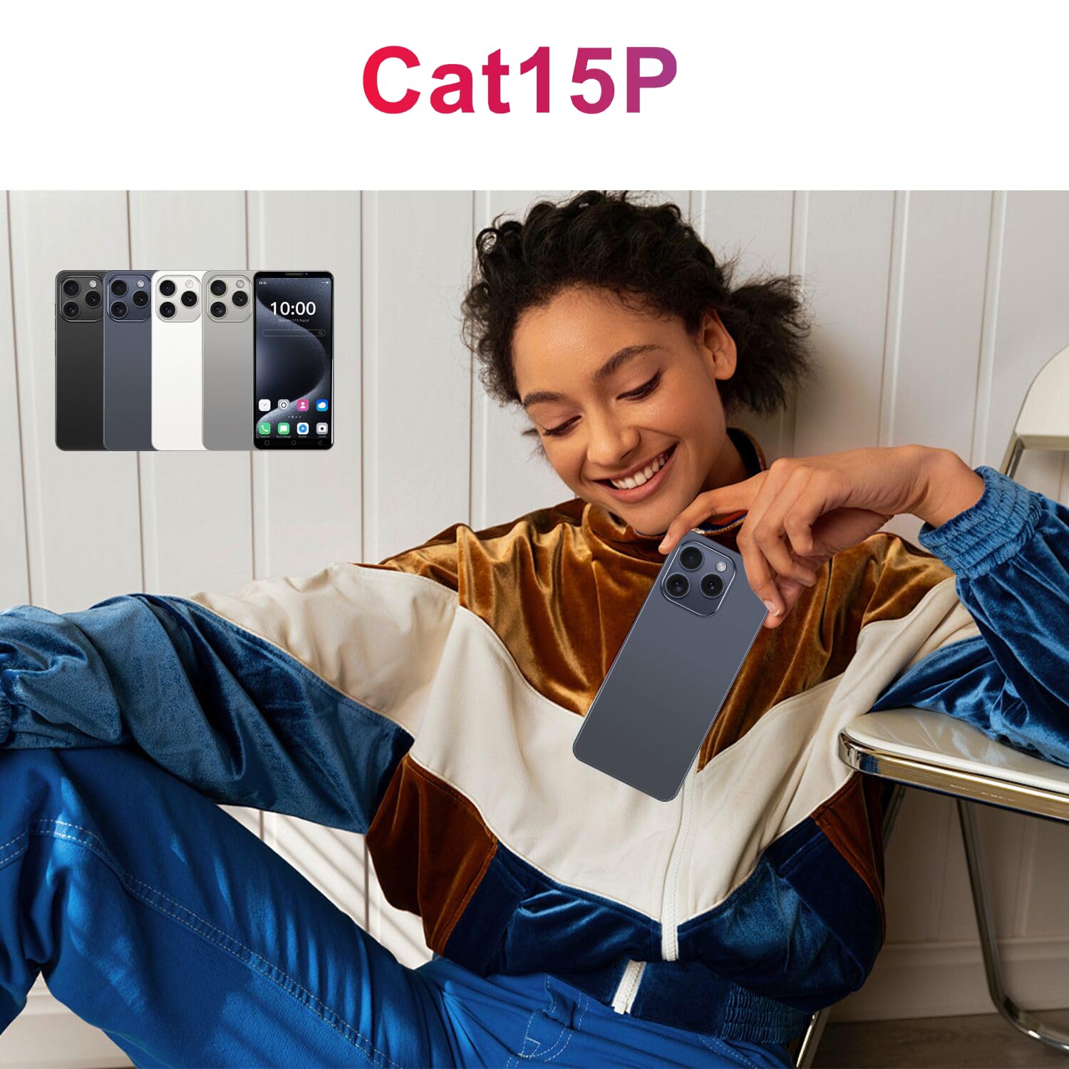 CatCalls Cat15P Smartphone Pas Cher, écran IPS 5 Pouces, mémoire ROM 16 Go/Extensible jusqu'à 128 Go, Android 9.0, Double SIM, Double caméra, Reconnaissance faciale, GPS, déverrouillage 3G (Black)