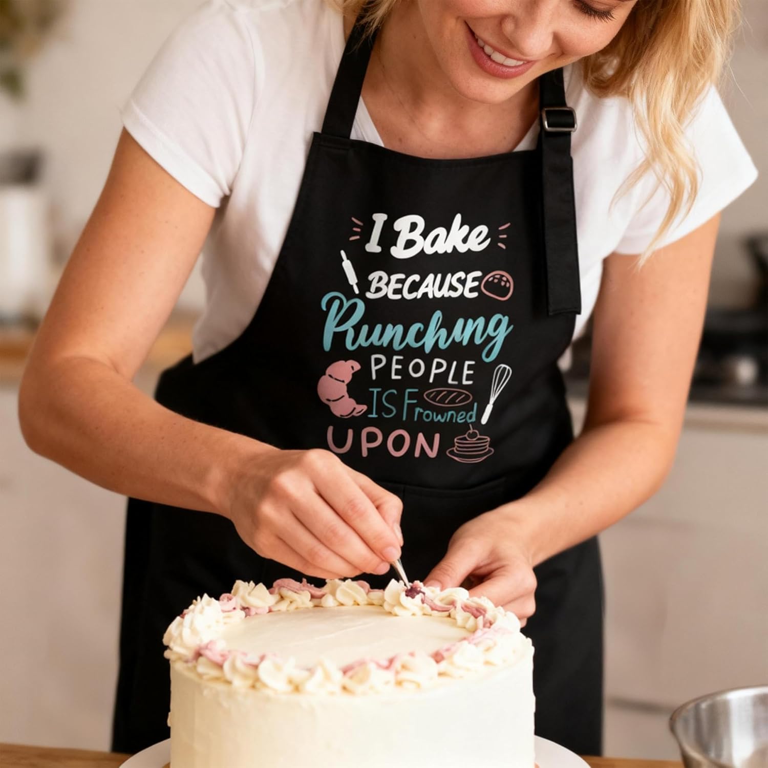 2 Pack Funny Baking Aprons for Women – Cooking Aprons with Pockets, Valentines Day Baking Gift for Moms, Bakers, Friends – Perfect for Thanksgiving, Christmas, Mothers Day, Birthday - Image 5