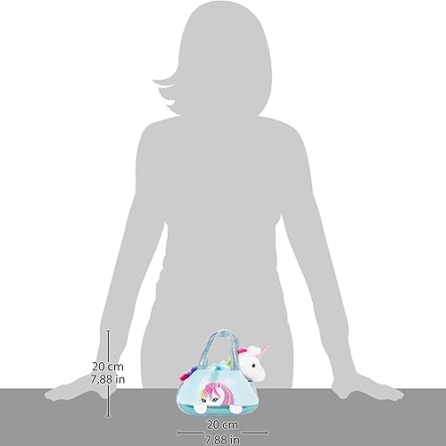 Miniatura 9 de BRUBAKER Unicornio de peluche arcoíris en bolso, 8 pulgadas, juguete suave en bolsa, juguete de peluche, color azul