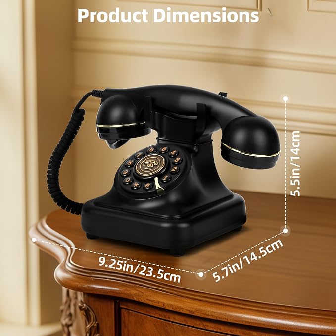 Teléfono Retro Bluetooth Vintage con Acabados Dorados miniatura 7