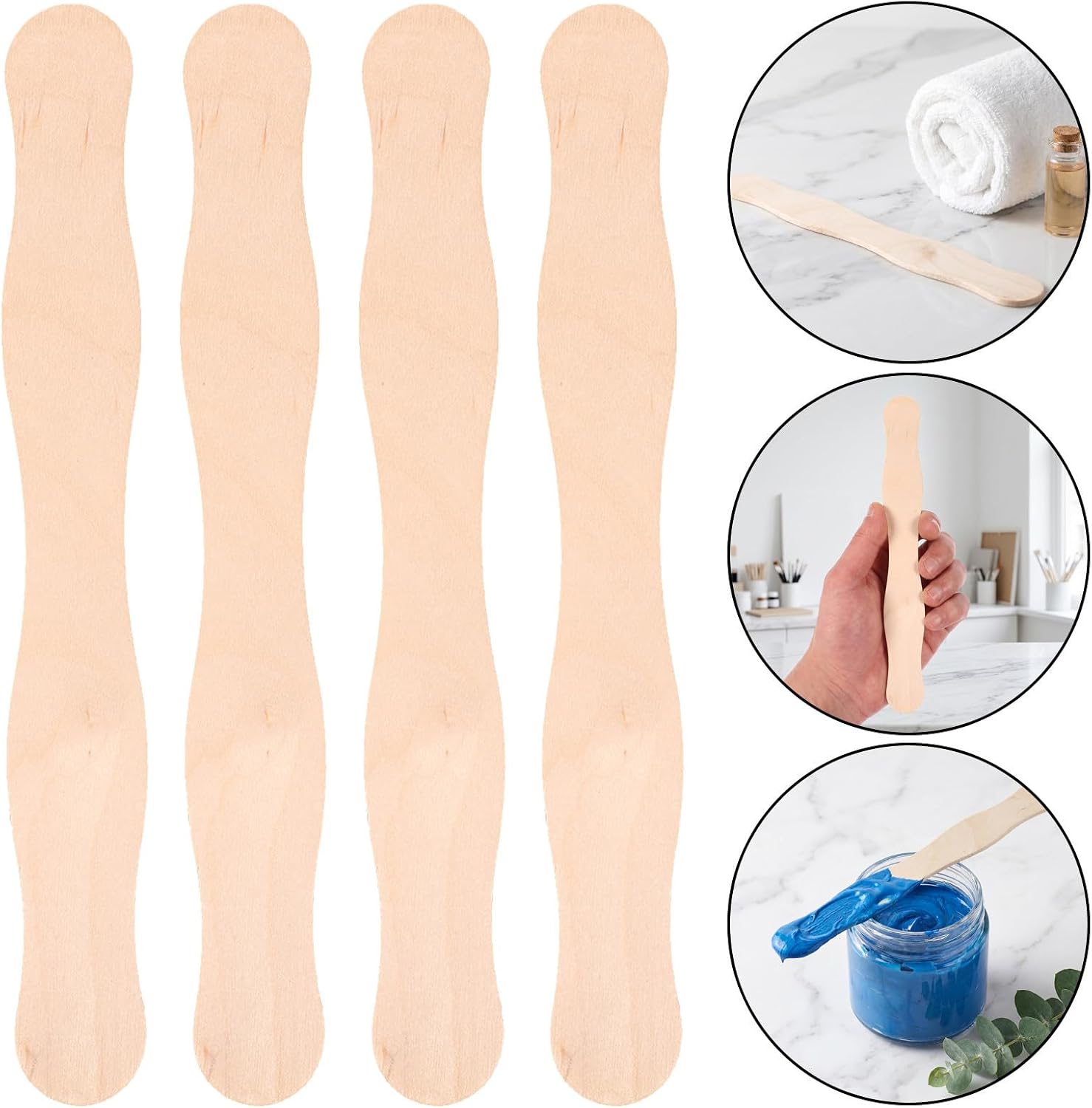 70pcs Wooden Wavy Fan Handles 8 Inch Sticks for Wedding Program Fans Khaki Color Craft Sticks Made of Wood for DIY Handcraft Projects and Home Decor