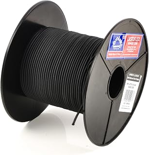 EVERLASTO Cable elástico Lasoflex de 3 mm, Color Negro, Caucho, 3mm x 100M, 100