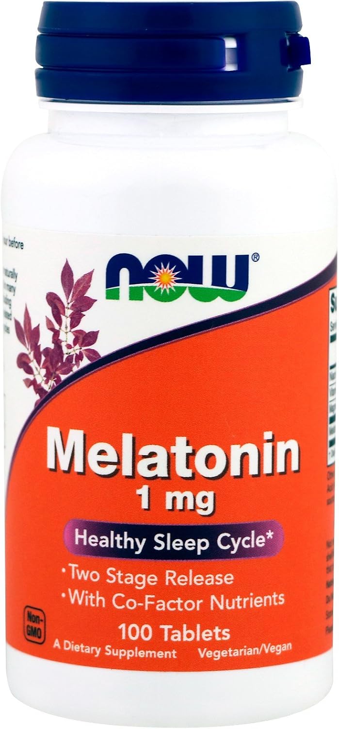 NOW Foods MELATONIN, 1 mg, Tr Complex 100 Tabs (Pack of 3)