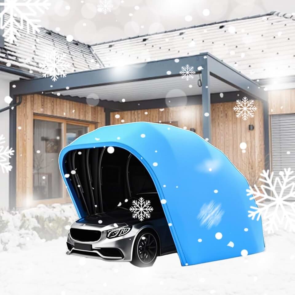 Outdoor Car Shelter, Heavy Duty Portable Garage, Waterproof Carport for Truck Motorcycle, Auto Vehicle Storage Protection from Snow Sun Rain