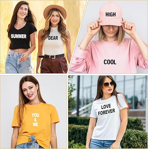 Miniatura 7 de 12 hojas de 588 letras y números para planchar para ropa, letras de vinilo para planchar de 2 pulgadas con letras de transferencia de calor de