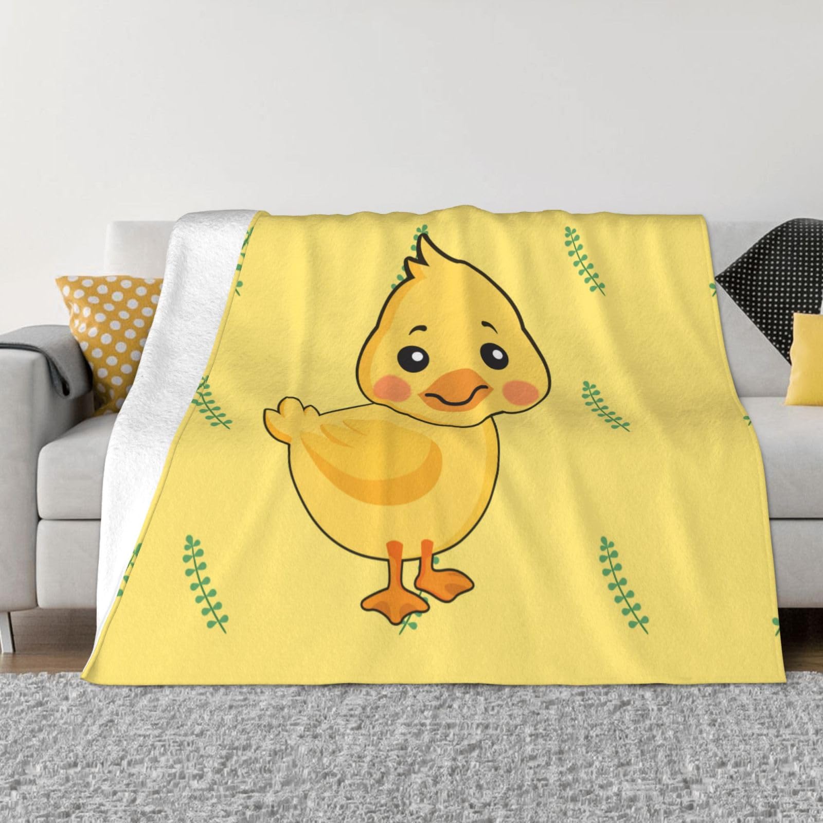 Couverture pelucheuse en flanelle canard PHAYAH plaid lit 152x203 cm