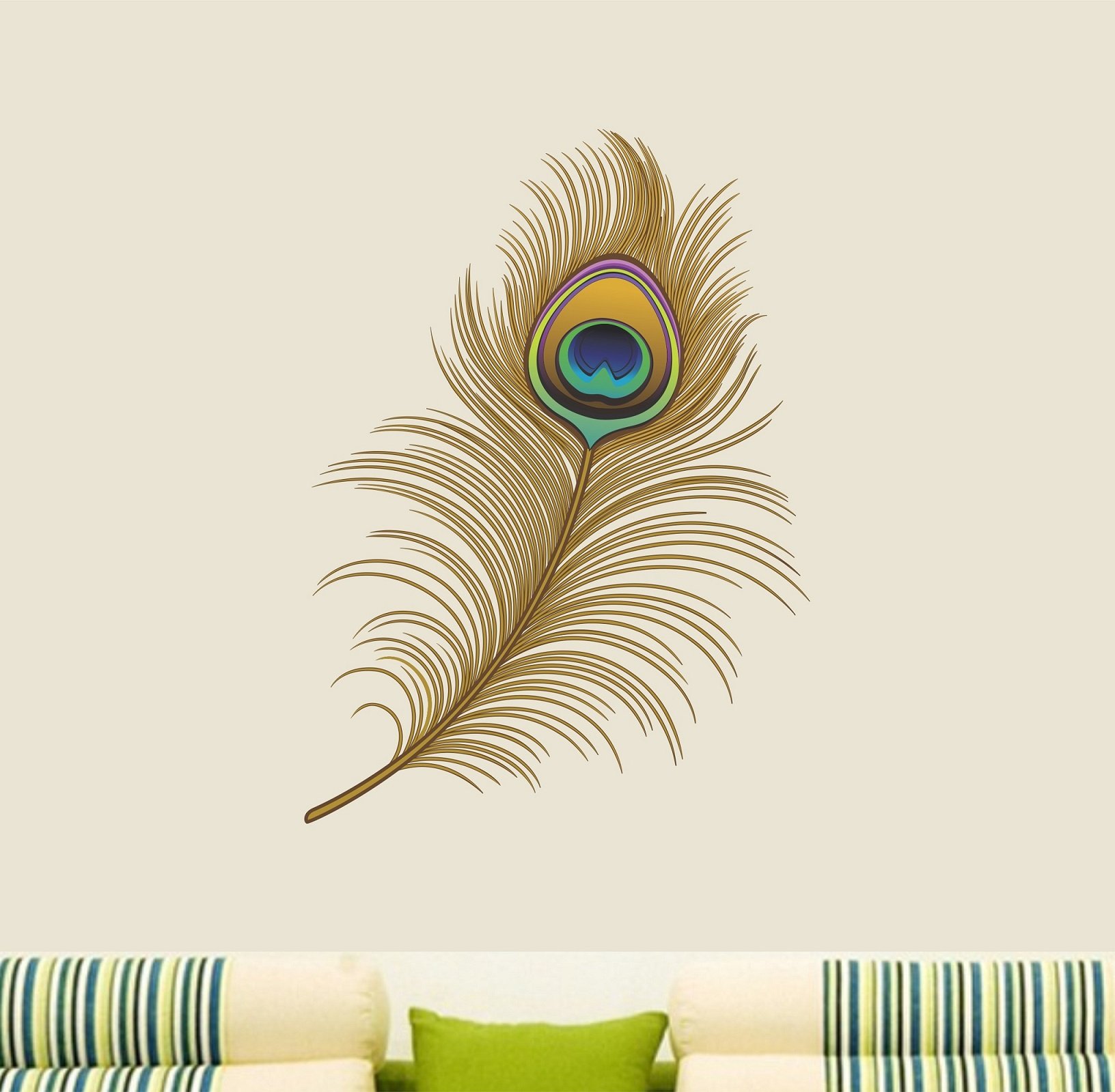 Asmi Collections Wall Stickers Beautiful Peacock Feather (B01N20Z33M) Amazon Price History, Amazon Price Tracker