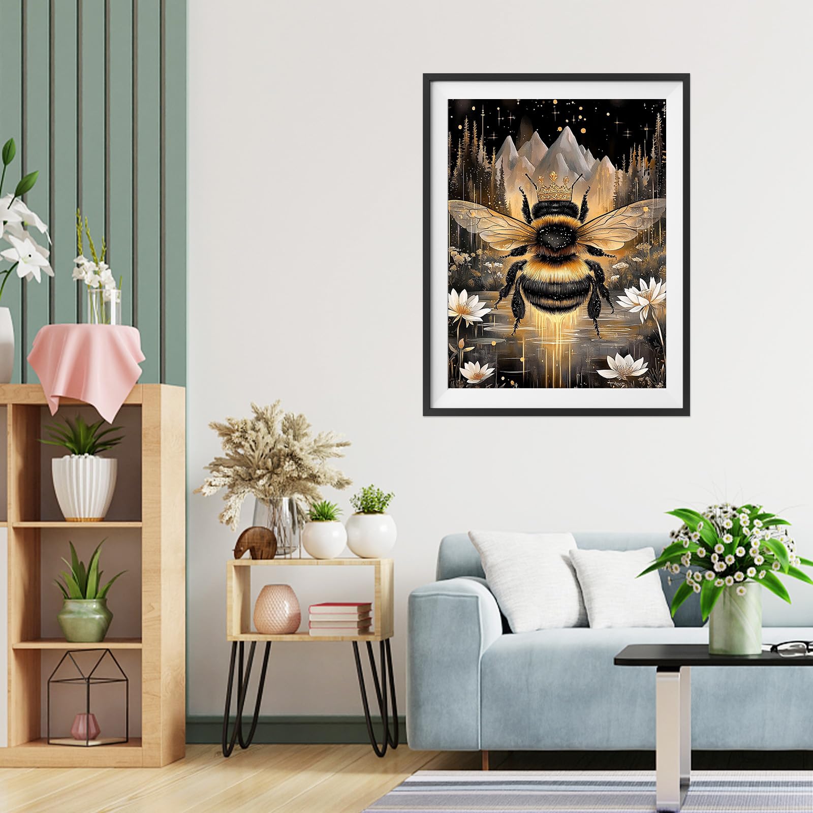 TOSTOG Diamond Painting Kits for Adults,Queen Bee 5D DIY Diamond Art Kit Full Drill Diamond Crystal Rhinestone Arts and Crafts Picture for Home Wall Decor 30x40cm - Image 2
