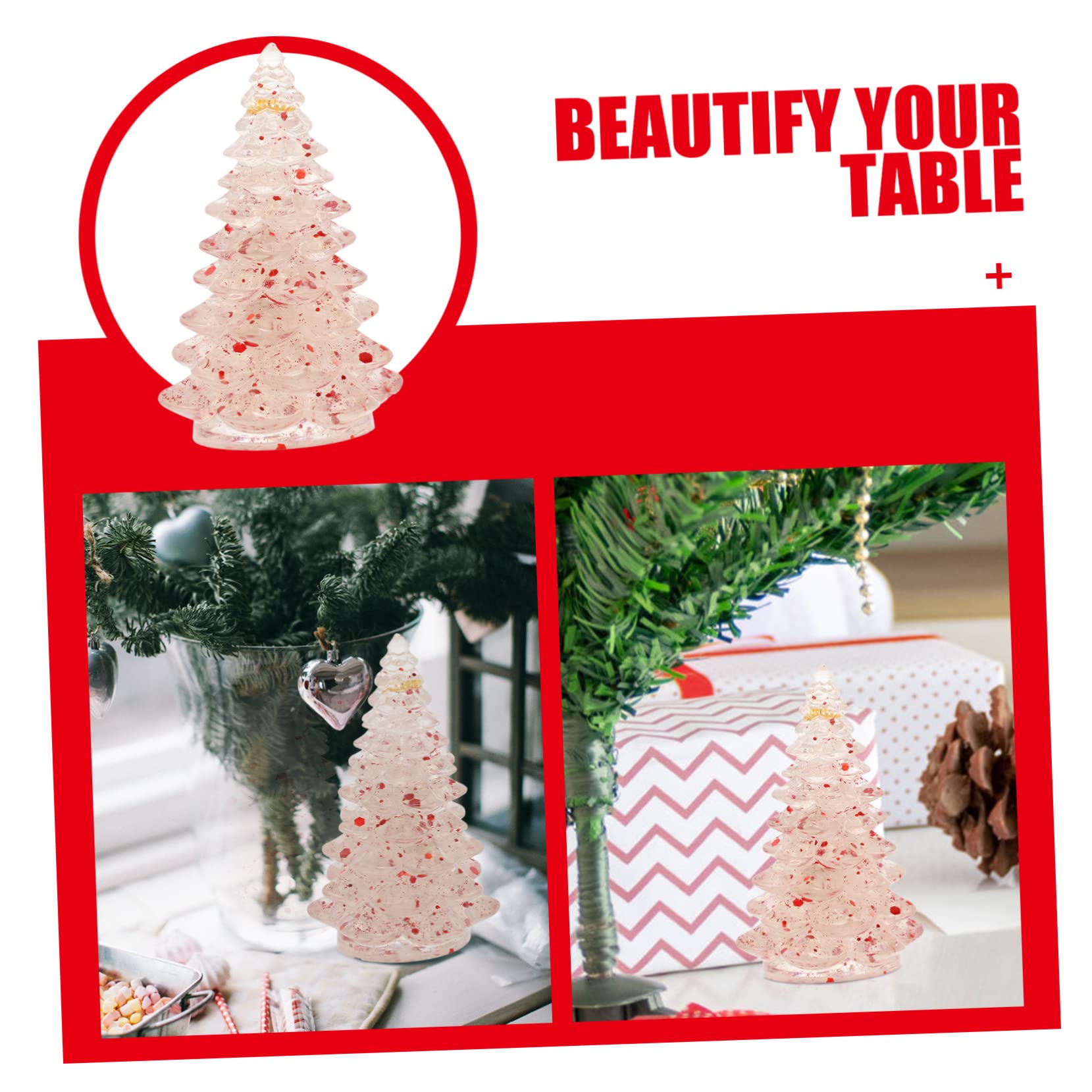 TOPBATHY 5 Pezzi di Decorazioni per La Cima Dellalbero di Natale Mini Albero di Natale in Resina Decorazioni da Tavolo per Feste di Natale