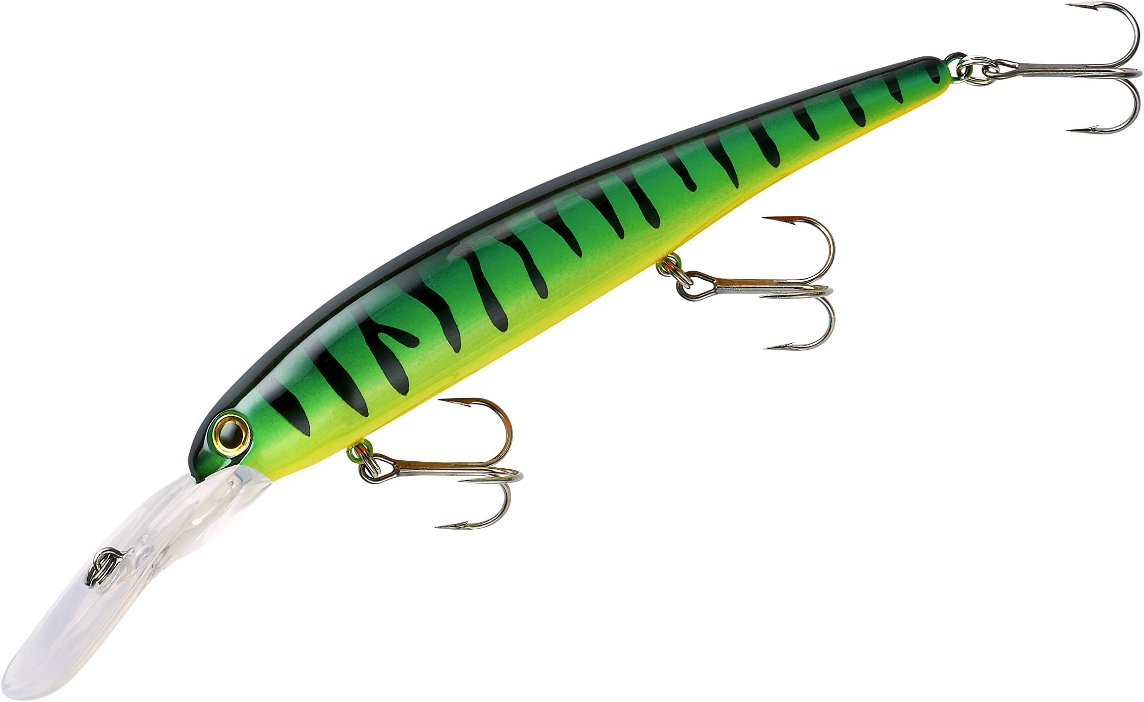 BANDIT LURES Walleye Deep Minnow Jerkbait Fishing Lure, Fishing Accessories, Dives ro 27-feet Deep, 4 3/4', 5/8 oz, Fire Tiger, (BDTWBD220)