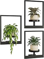 Bamworld 3-Pack Hanging Planters: Picture Frame Wall Plant Hangers for Indoor Outdoor Decor, Living Room Window Shelves