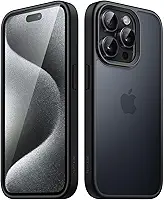 JETech Capa Fosca para iPhone 15 Pro Max 6,7 Polegadas, Proteção Contra Quedas à Prova de Choque, Case Traseira Translúcida Fosca para Telefone, Capinha Anti-Impressão Digital (Preto)