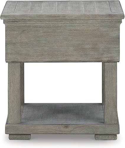 Miniatura 6 de Signature Design by Ashley Moreshire - Mesa auxiliar rectangular informal con 1 cajón y estante inferior, color marrón claro