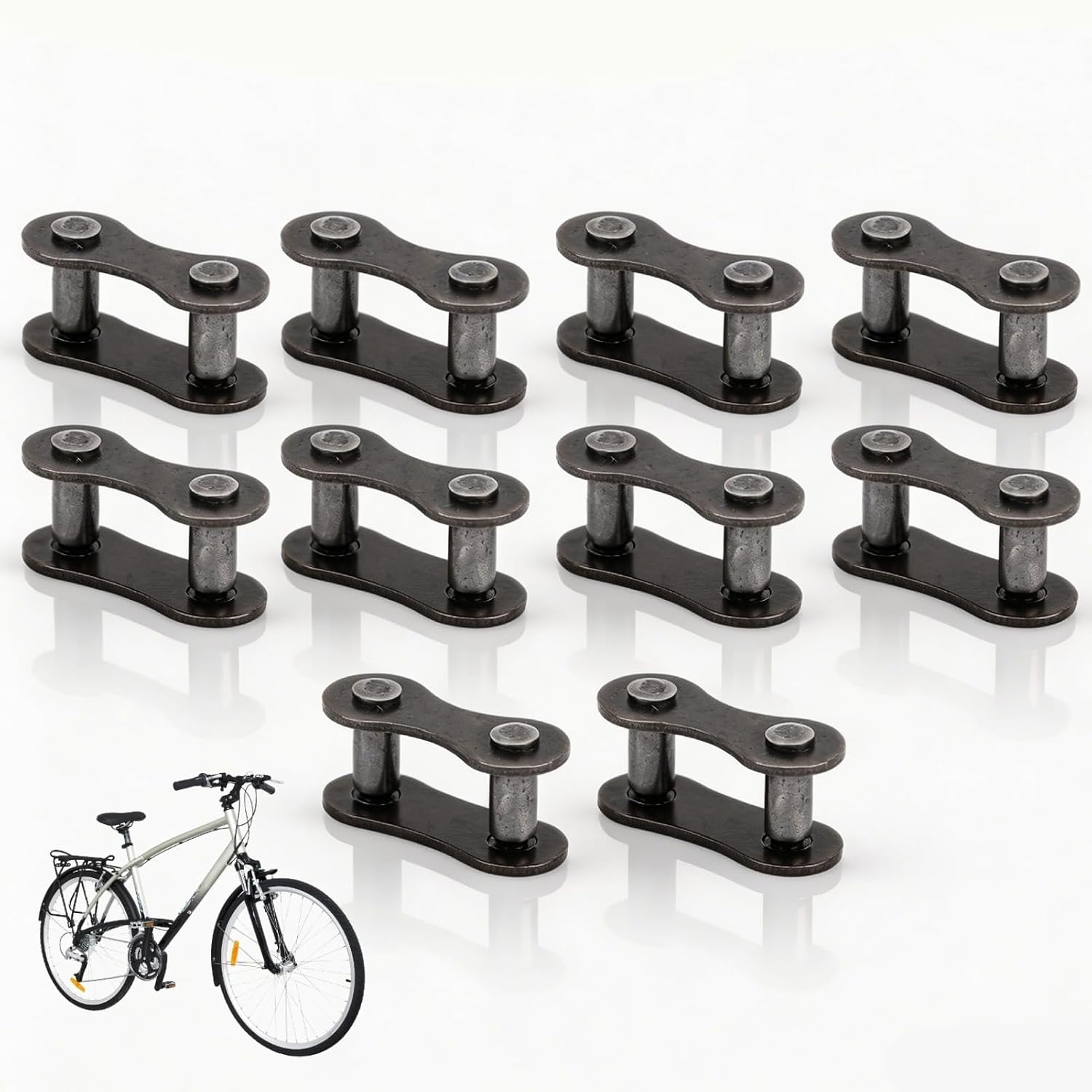 10PCS Chain Master Links, 410 Master Roller Connector Reusable Steel Bike Chain Link Replacement for Bike Scooter Motorcycle