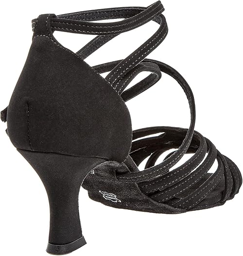 Diamant Donne Scarpe da Ballo 108-060-040 - Nabuk Nero - 6,5 cm Latino - Misura: UK 2