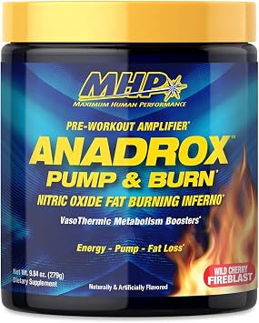 Maximum Human Performance Mhp Anadrox Pre-Workout, Nitric Oxide, Energy, Pumps, Wild Cherry