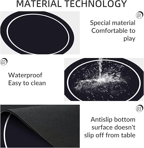 Miniatura 3 de nuveti Alfombrilla redonda de póquer de 24314755 pulgadas para Texas Holdem  Mesa de póquer portátil con diseño Art Deco Impresión de 8 jugadores