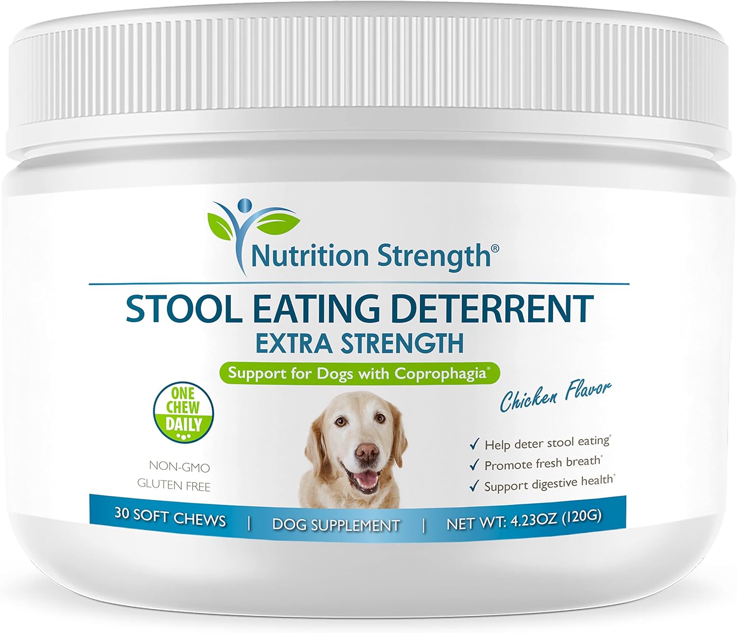 Nutrition Strength Coprophagia Stool Eating Deterrent for Dogs + Breath Aid, Extra