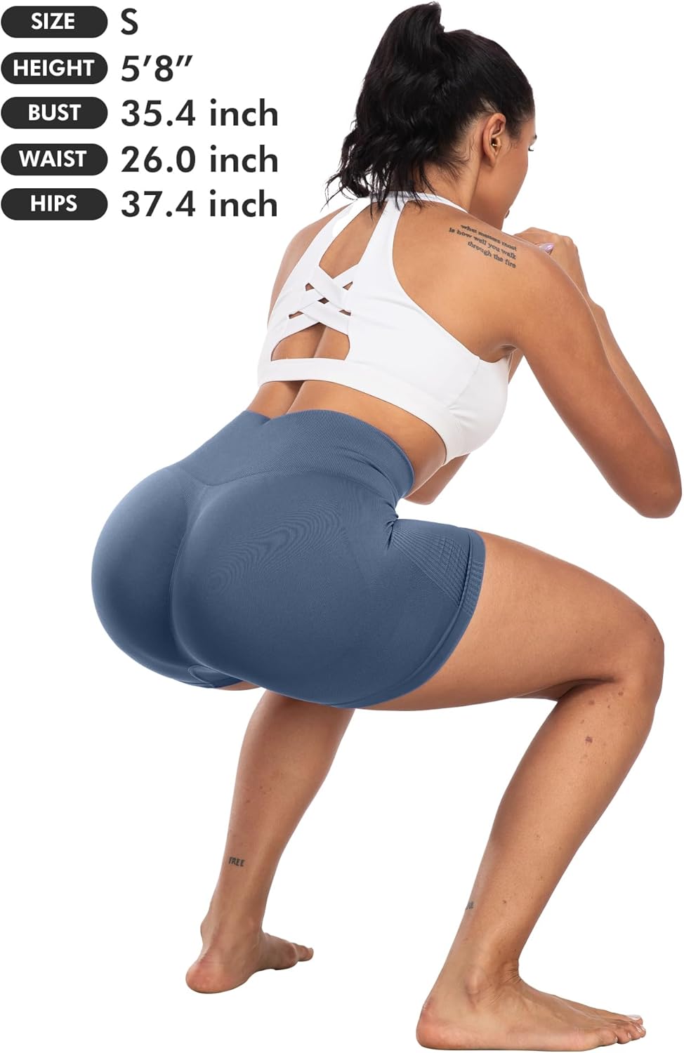 CHRLEISURE Women's 4 Packs Workout Gym Shorts, High Waisted Butt Lifting Scrunch Butt Seamless Booty Shorts - Image 6