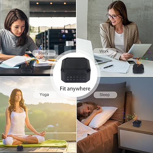 Miniatura 4 de LUXSWAY Máquina de ruido blanco, máquina de sonido para dormir con 8 sonidos relajantes naturales, control de volumen y ajuste de 3 temporizadores,