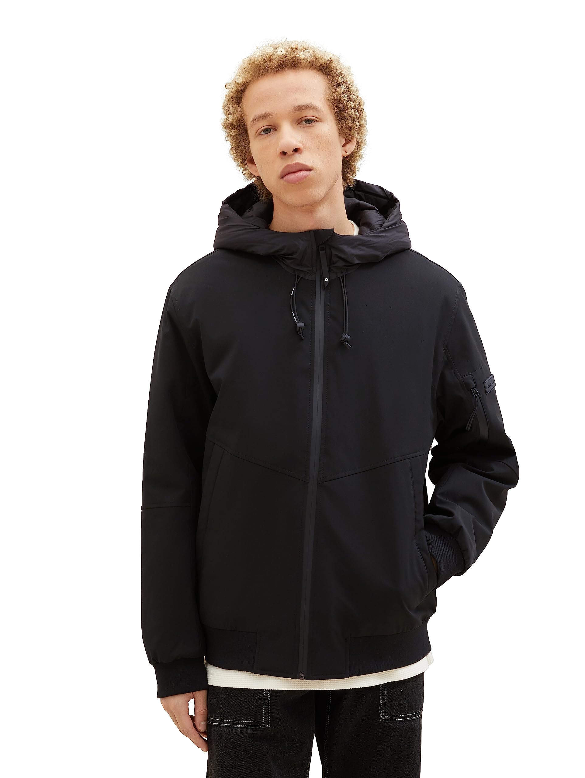 TOM TAILOR Denim Men's Hooded Softshell Jacket, 29999 - Black, M