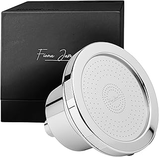 Fiona James Filtered Shower Head – High Pressure Shower Filter for Hard Water, Chlorine Removing, 20-Stage Filtration for Healthy Hair & Skin (Chrome)