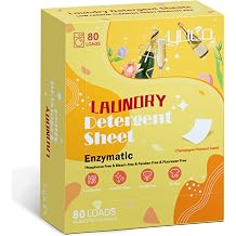 YUCO Laundry Detergent Sheets, 80 Loads, Champagne Scent, Eco-Friendly Liquidless Laundry Soap Sheets, Hypoallergenic Washer Sheets for Home, Travel, Dorm and RV, No Plastic Jug
