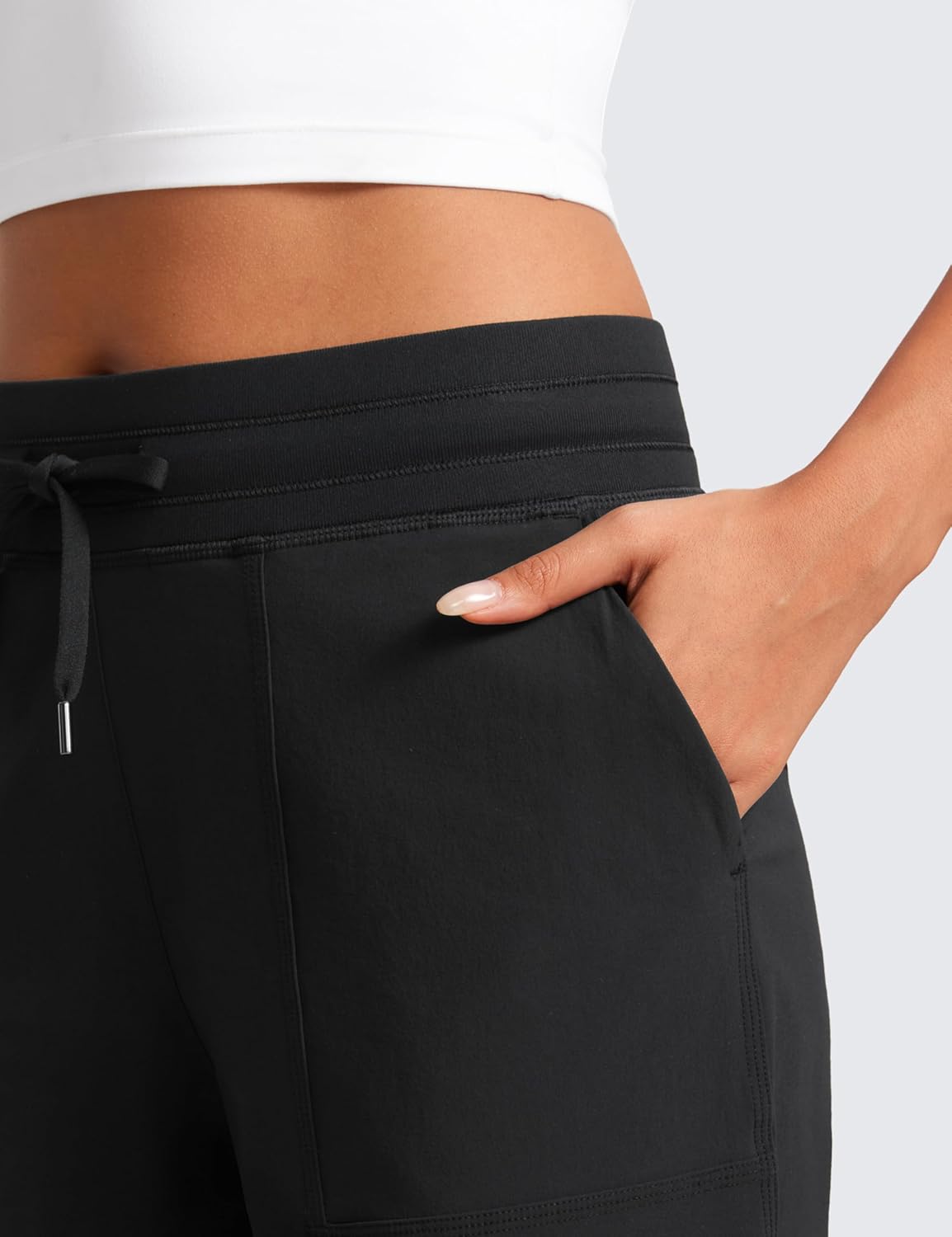 CRZ YOGA Straight Leg Casual Pants for Women 30” High Waisted Stretch Work Workout Travel Trousers with Pockets