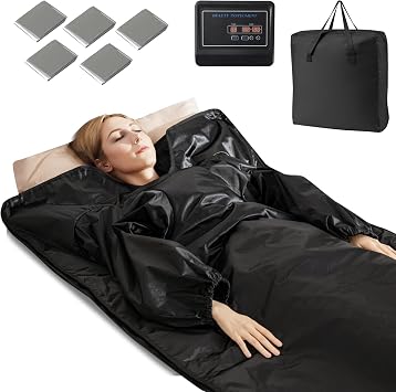 COSTWAY Infrared Sauna Blanket with Sleeves, Portable Full-Body Sauna Bed