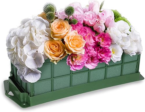 Miniatura 5 de Jaula de espuma floral para flores frescas y artificiales, 2 bloques de espuma florales húmedos y secos para bodas, cumpleaños y decoraciones de